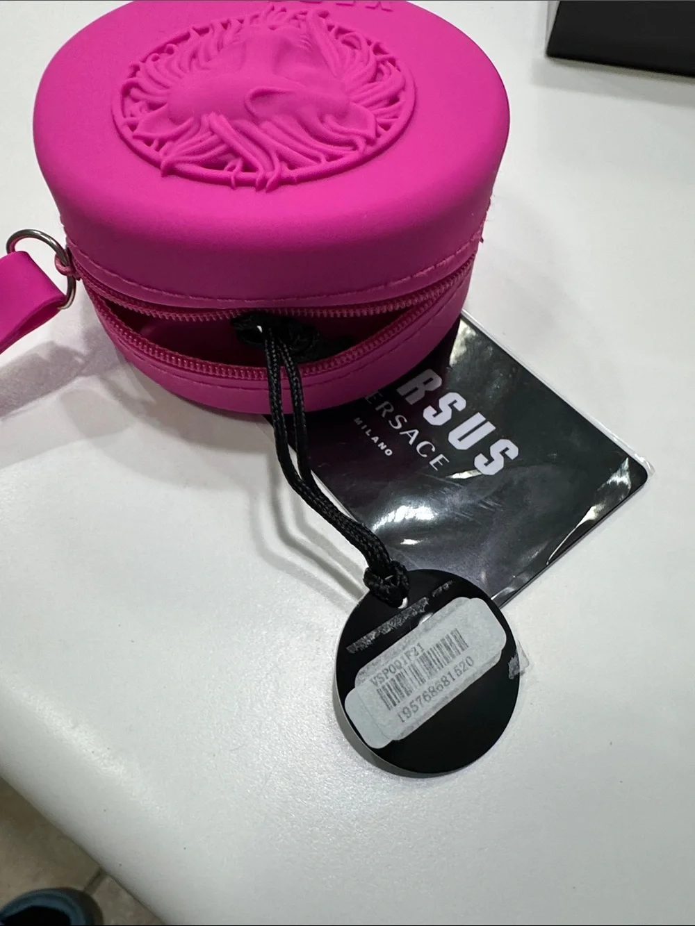 Versus Versace Hot Pink Silicone Lion Medallion Watch